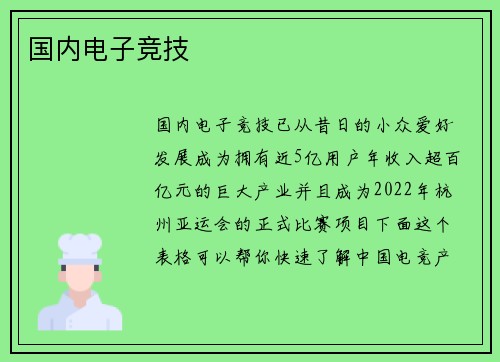 国内电子竞技